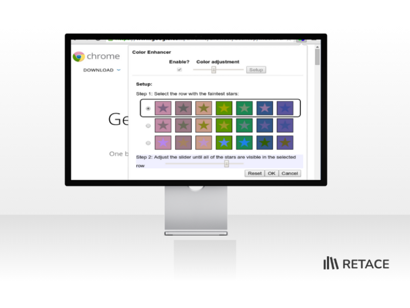 Tela de configurações da extensão Color Enhancer
